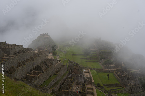 Cloudy morning at Machu Picchu