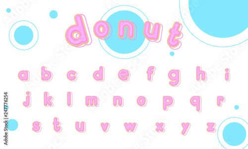 Sweet donut font lowercase vector