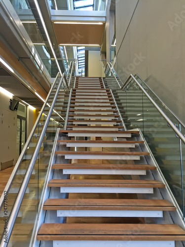 loughborough university design school classroom stairway, loughborough, UK.