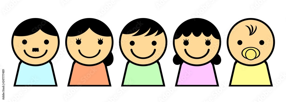 五人家族 Stock イラスト Adobe Stock