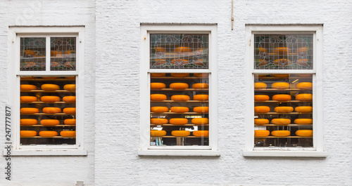 Holland, cheese at the windows
