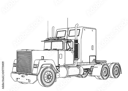 sketch truck vector