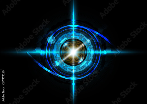 Futuristic eye detection technology concept vector illustration