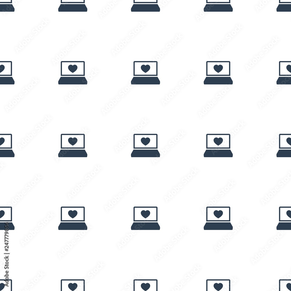 laptop with heart icon pattern seamless white background laptop with heart icon pattern seamless white background