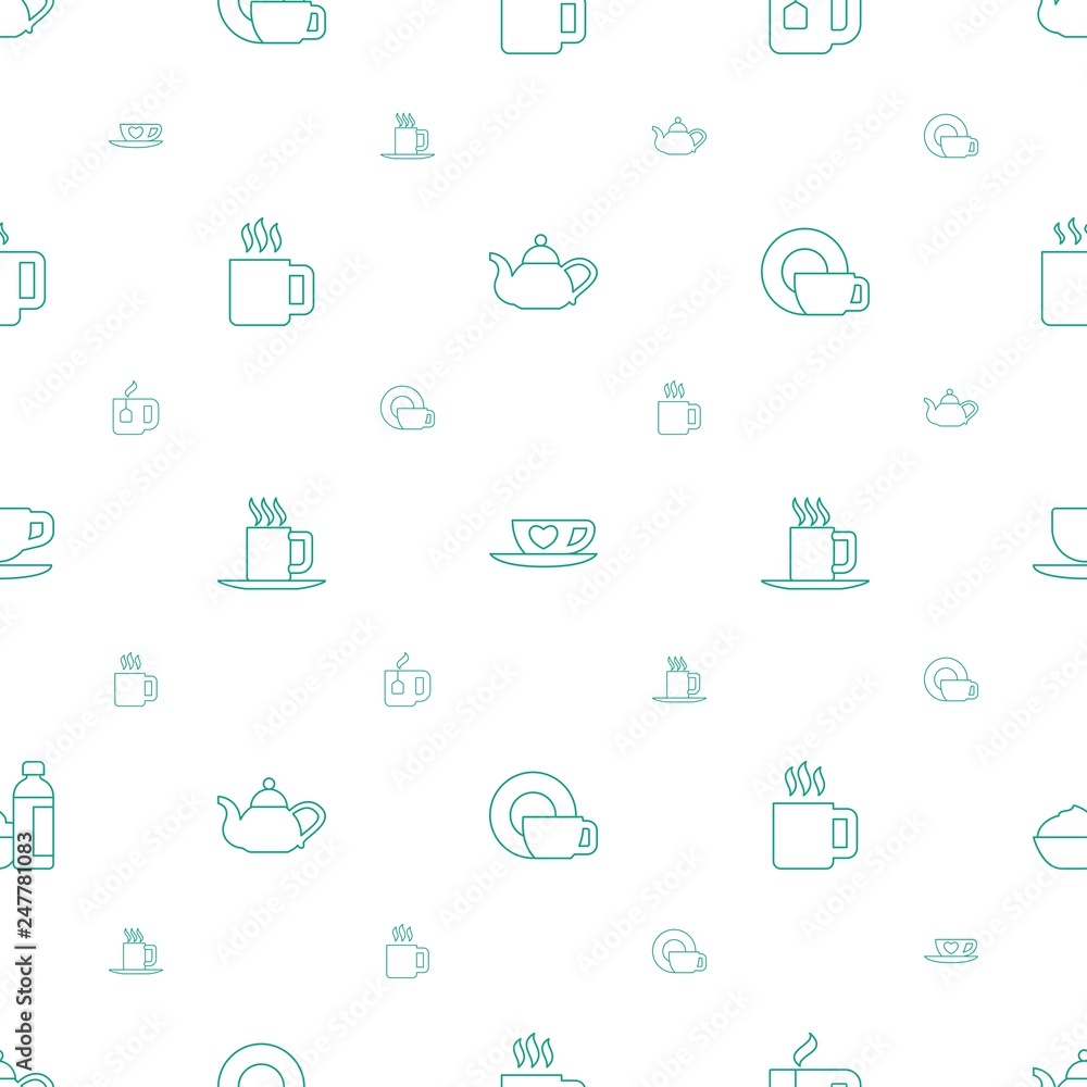 tea icons pattern seamless white background tea icons pattern seamless white background
