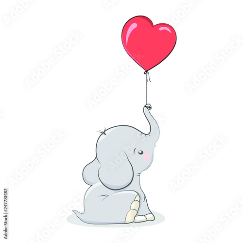 Valentine elephant with heart