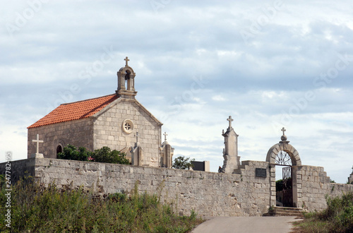 The church at the graveyard of Smokvica in Croatia