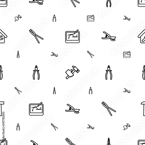 tools icons pattern seamless white background