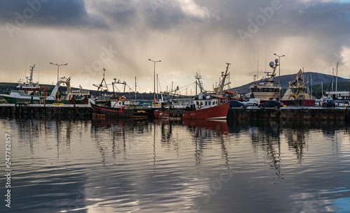 Fishing Boats docked in Dingle bay Harbour on the west coast of Ireland