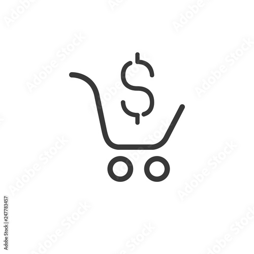 shopping cart with dollar s...