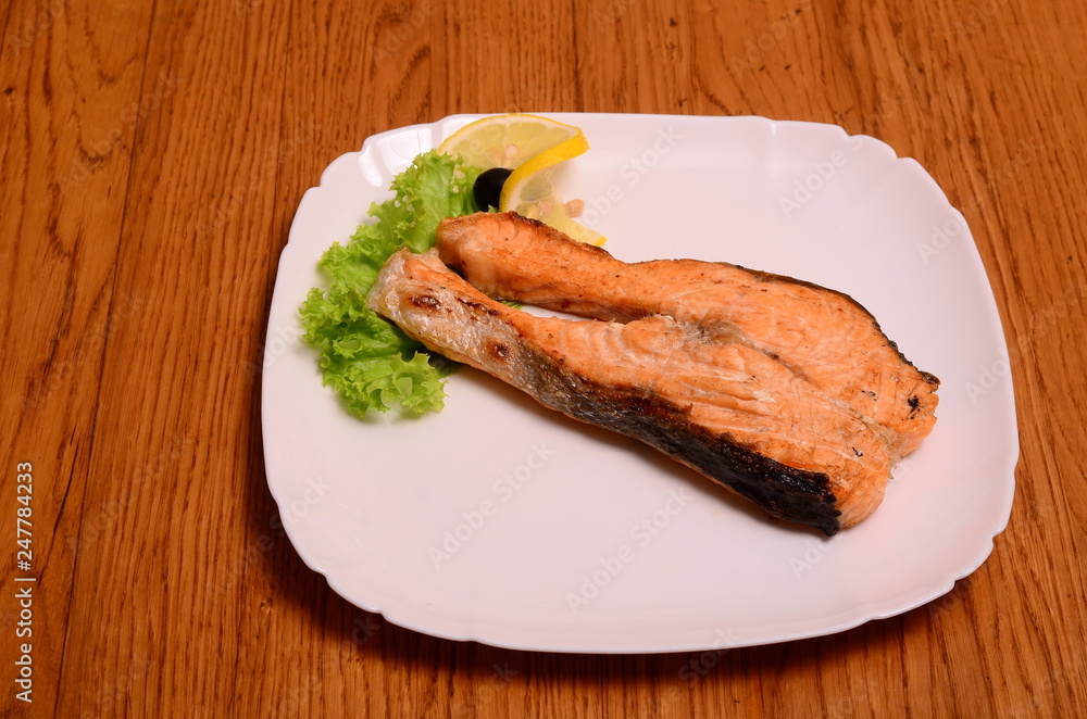 Fried king mackerel fish. Fried king mackerel fish.