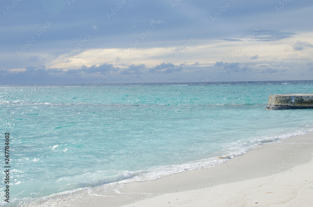 The Indian Ocean on Maldives after a rain