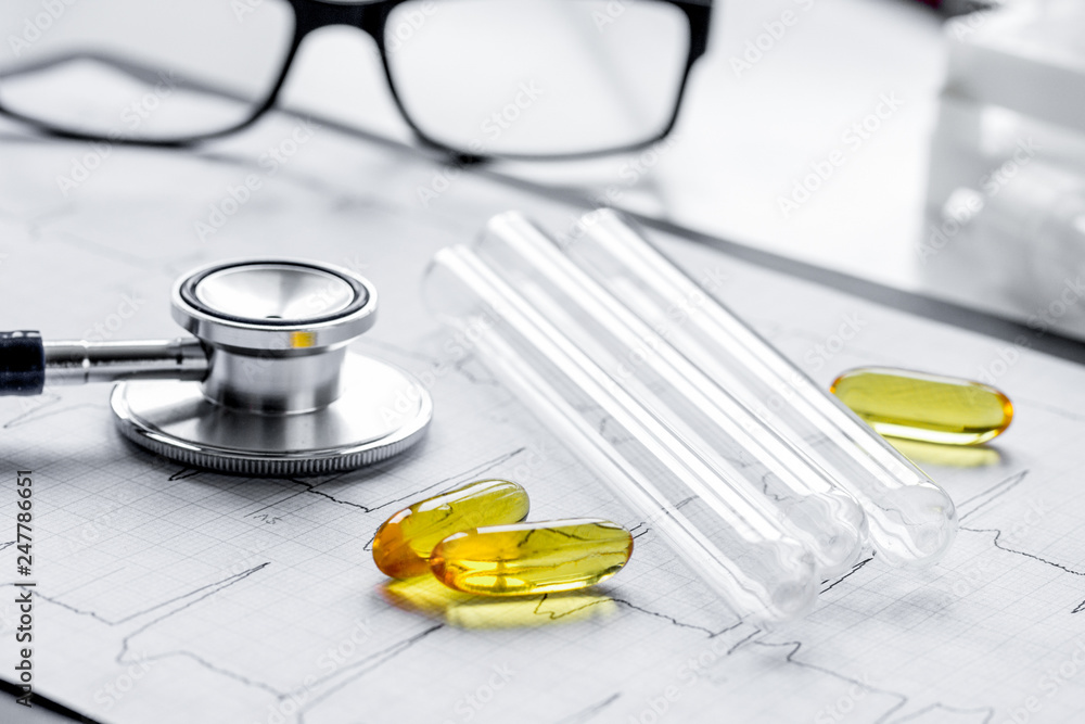 doctor desktop with test tubes in lab no one doctor desktop with test tubes in lab no one