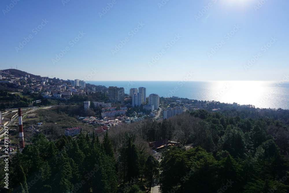 Sochi view of the city and the sea