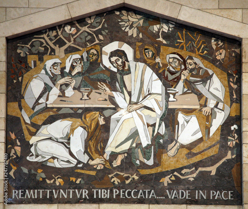 фотографія Mary Magdalene washes the feet of Jesus, Basilica of the Annunciation, Nazareth
