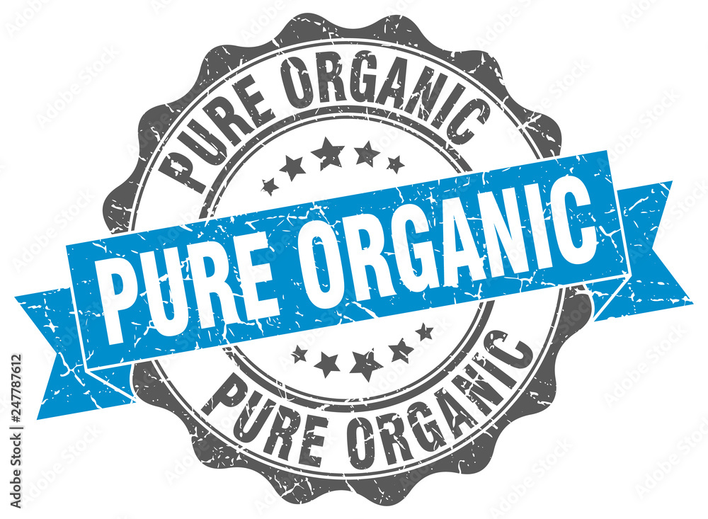 Fototapeta premium pure organic stamp. sign. seal