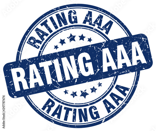 rating aaa blue grunge round vintage rubber stamp