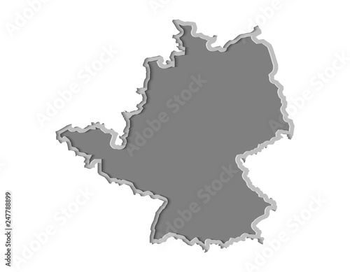 Germany map paper cut vector illustration  country isolated on a white background.