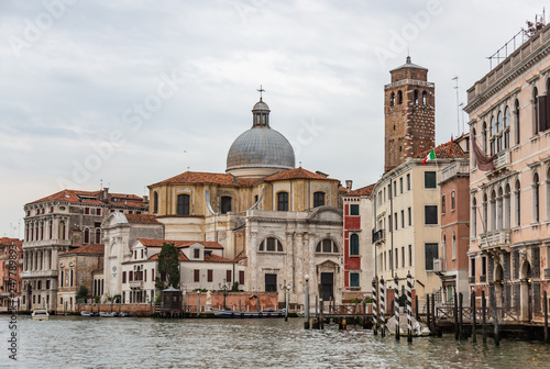 View of the Church of San Geremia from the canal in Venice, Italy