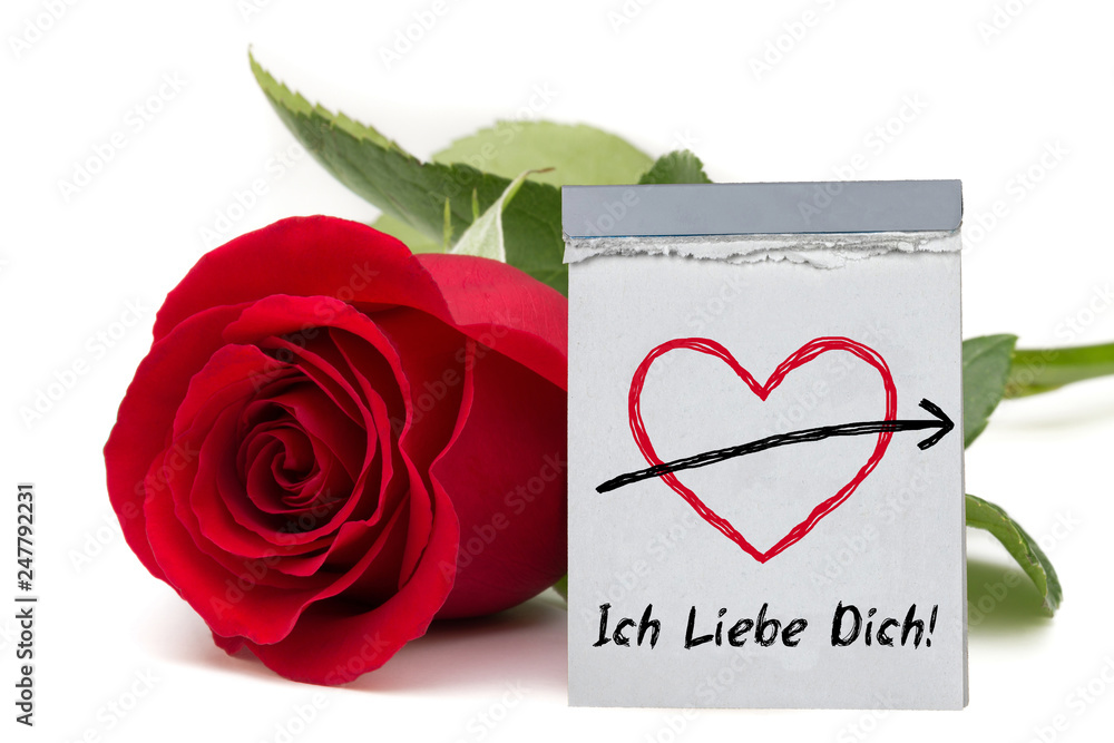 Ich Liebe Dich! / Rose mit Kalender Stock Photo | Adobe Stock