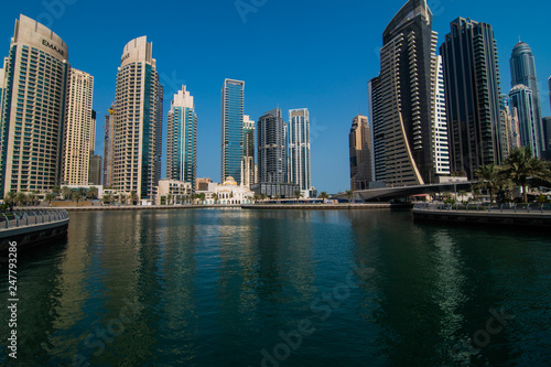 Dubai, United Arab Emirates - October, 2018: Skycrapers at Dubai Marina. Dubai marina at sunny day © F8  \ Suport Ukraine
