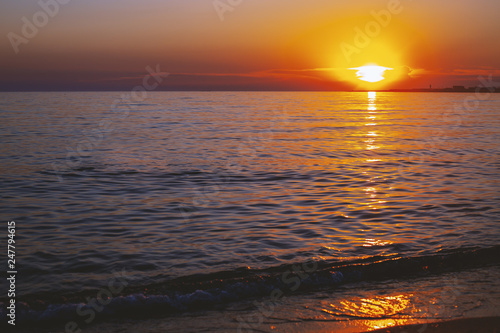 Beatiful sunset in sea