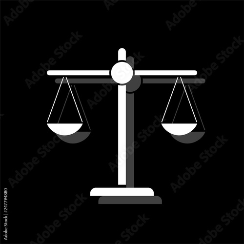 Justice scale icon flat