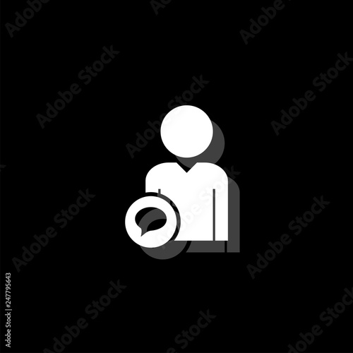 Speaking people icon flat