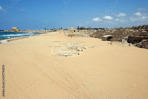 Ancient Roman hippodrome in Caesarea, Israel © zatletic