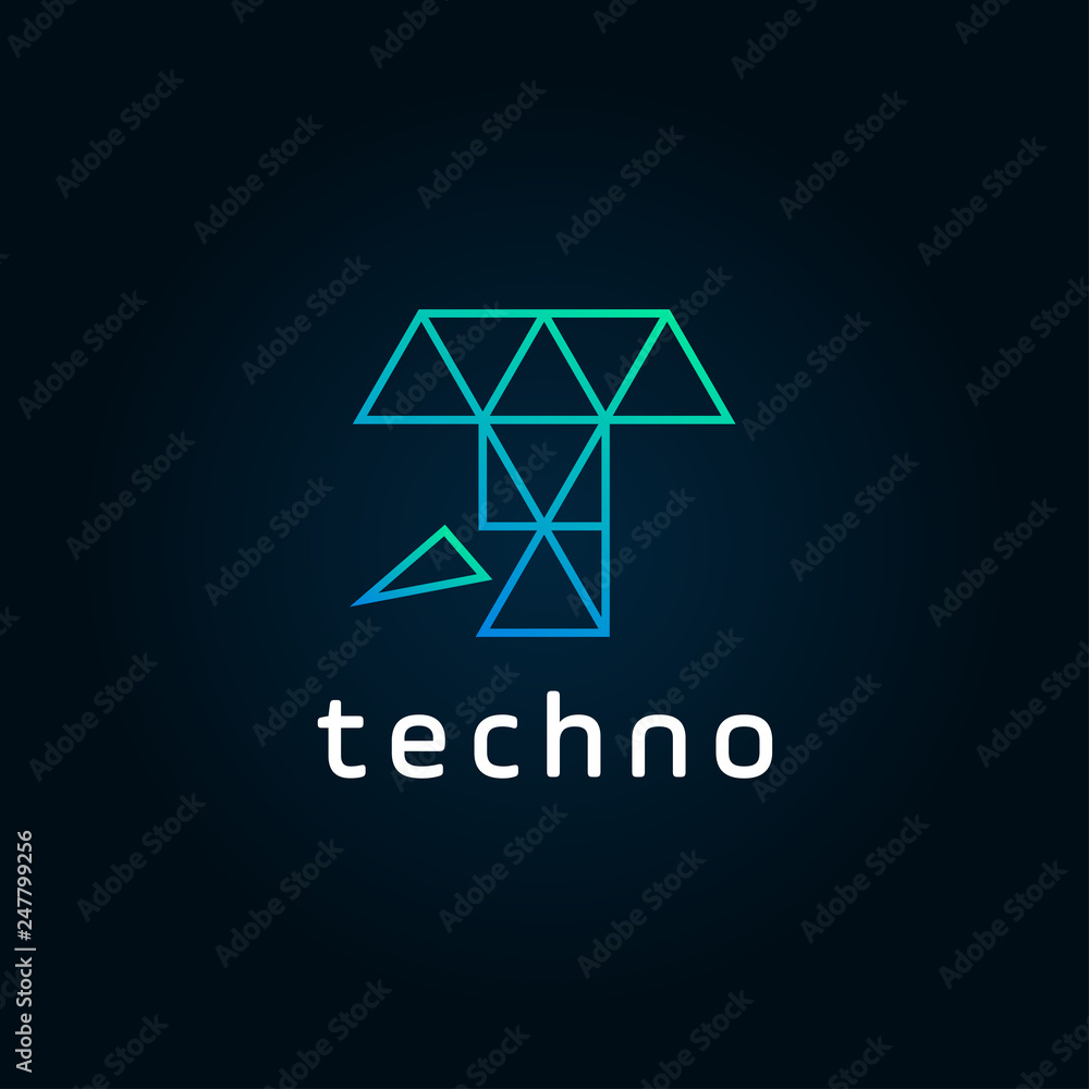 letter T pixel triangle geometric logo download, Abstract clean simple vector illustration letter T pixel triangle geometric logo download, Abstract clean simple vector illustration