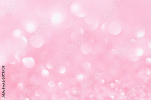 Abstract tender pink glitter light bokeh. Feminine holiday and festive party background