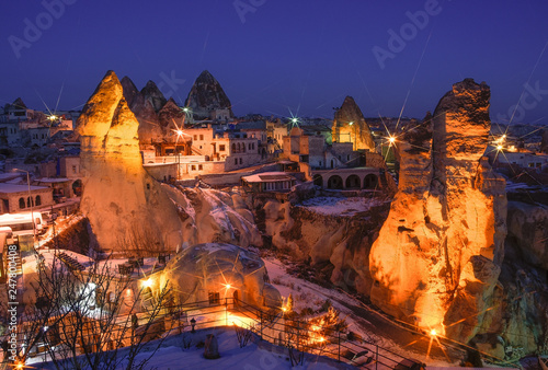 General view of the Cappadocia at night