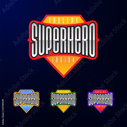 Sport emblem typography. Super hero logotype sticker for your t-shirt, print, apparel