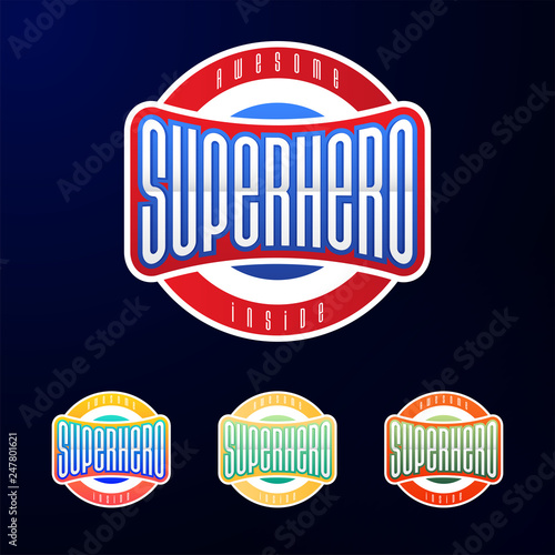 Sport emblem typography. Super hero logotype sticker for your t-shirt, print, apparel