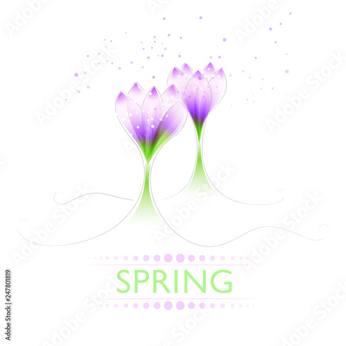 Background with pastel spring flowers
