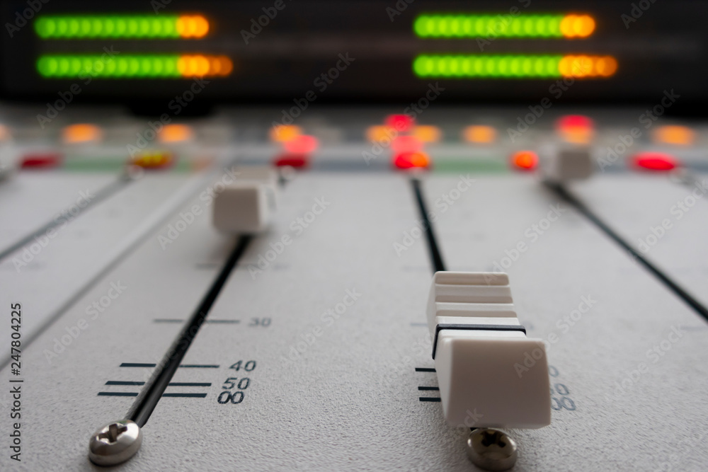 sound mixer in the radio studio sound mixer in the radio studio