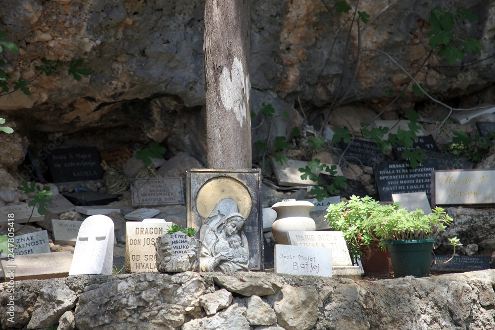 Votive tablets at the Shrine of Our Lady of Lourdes in Vepric, Croatia Votive tablets at the Shrine of Our Lady of Lourdes in Vepric, Croatia