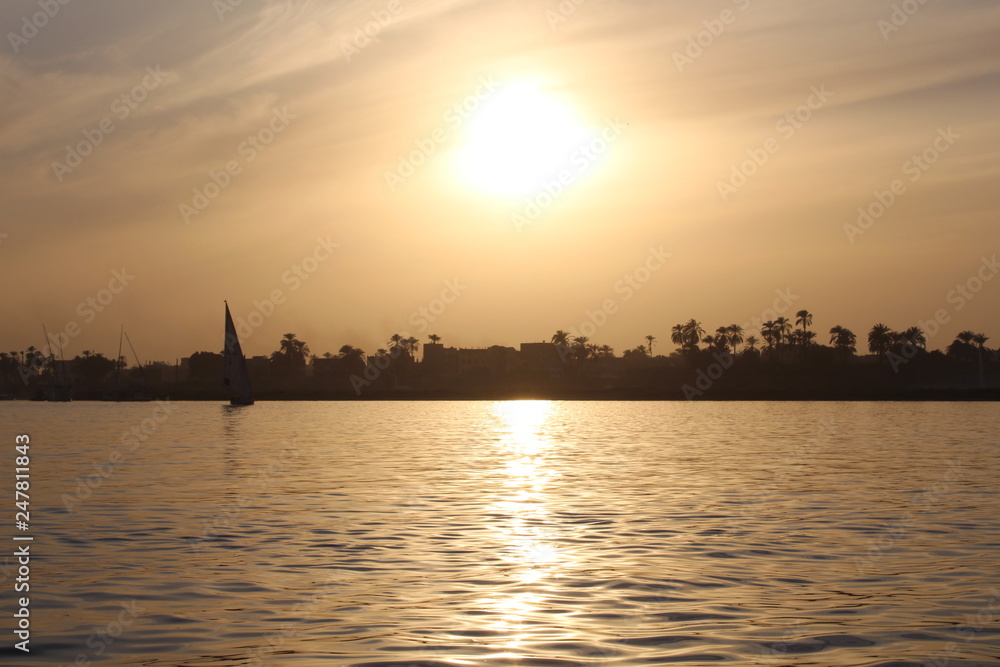 couché de soleil sur le Nil