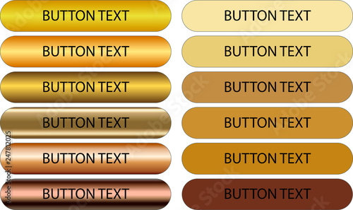 Bottone oro e bottoni flat kit grafico gold per il web e la stampa photo