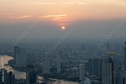 Sunset in Bangkok city  © norraphat