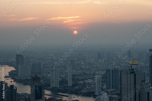 Sunset in Bangkok city © norraphat