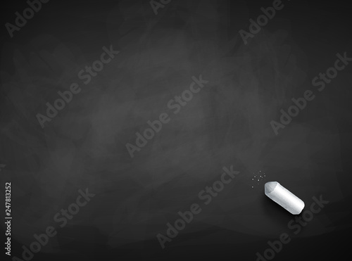 Chalkboard texture with realistic piece of chalk