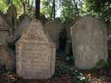 Prague (Czech Republic). Tombstones of the old Jewish cemetery in Prague (Starý židovský hřbitov)