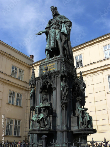 Prague (Czech Republic). Monument to Charles IV next to the Church of St. Francis of Assisi in the city of Prague