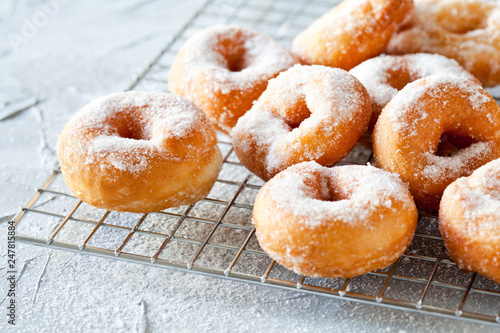 Bunch Of Donuts With Powdered Sugar
