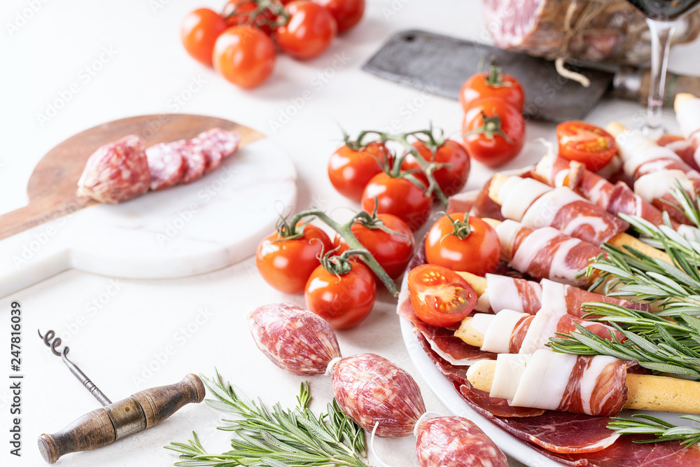 Selection of cured meat Selection of cured meat