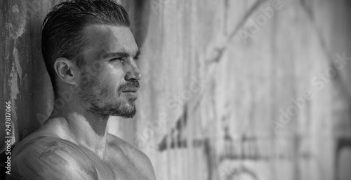 Handsome Caucasian Model Guy Posing on The Beach