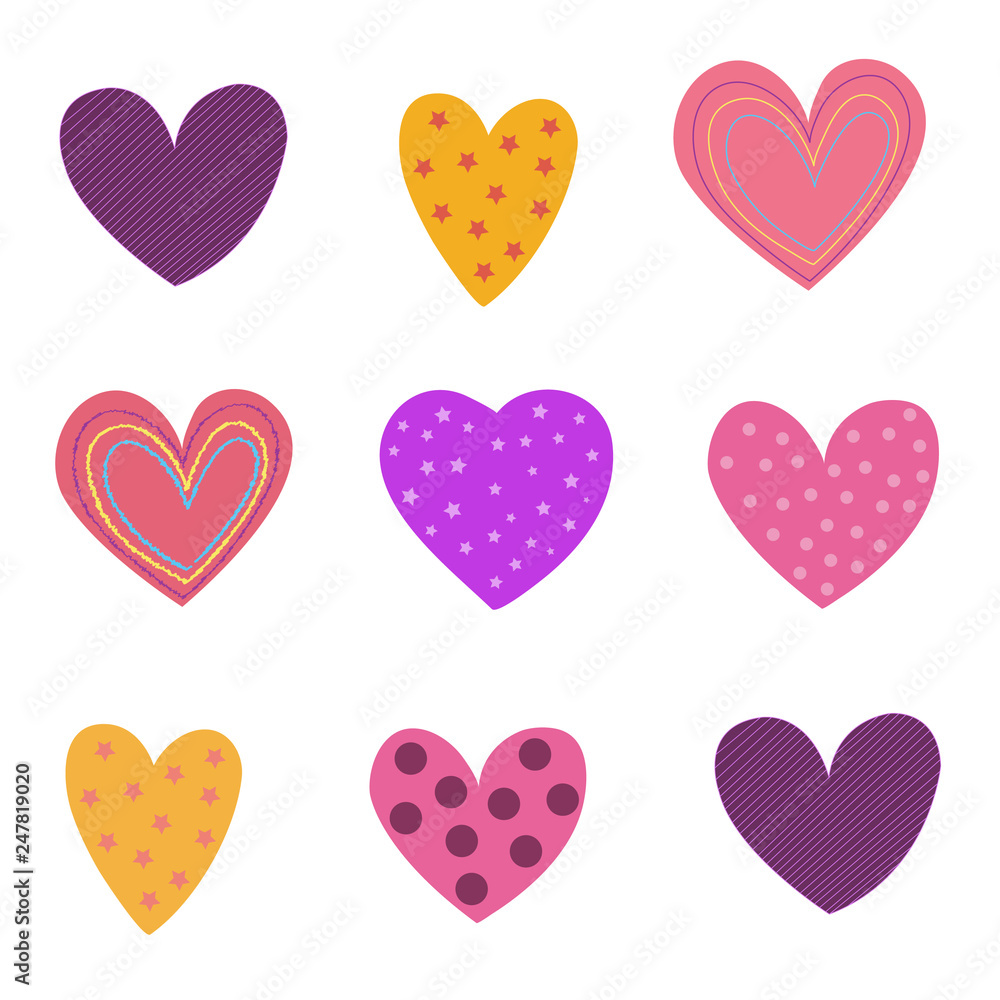 vector icons set of hearts