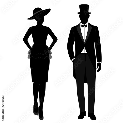 Gentleman and lady icon isolated on white background. 