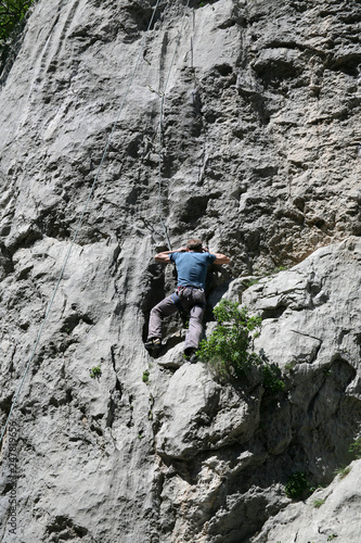 Climbing, rock wall in Paklenica national park